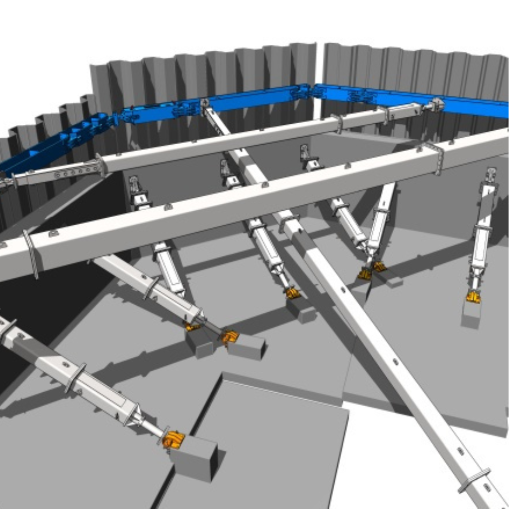 Temporary works conducted by bolt structures
