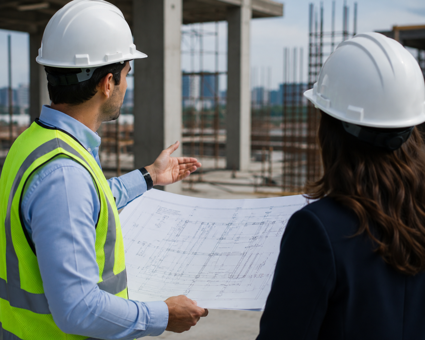 A structural engineer from bolt structures helping someone with a structural survey